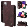 thumbnail image 1 of Case for Samsung Galaxy A22 5G Cover Zipper Pocket Wallet Case Magnetic Protective - Braun, 1 of 5
