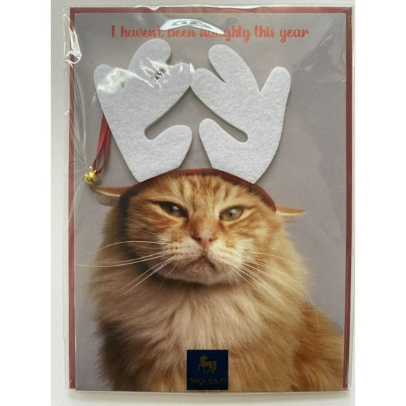 NIQUEA.D, Cat with Antlers Christmas Card