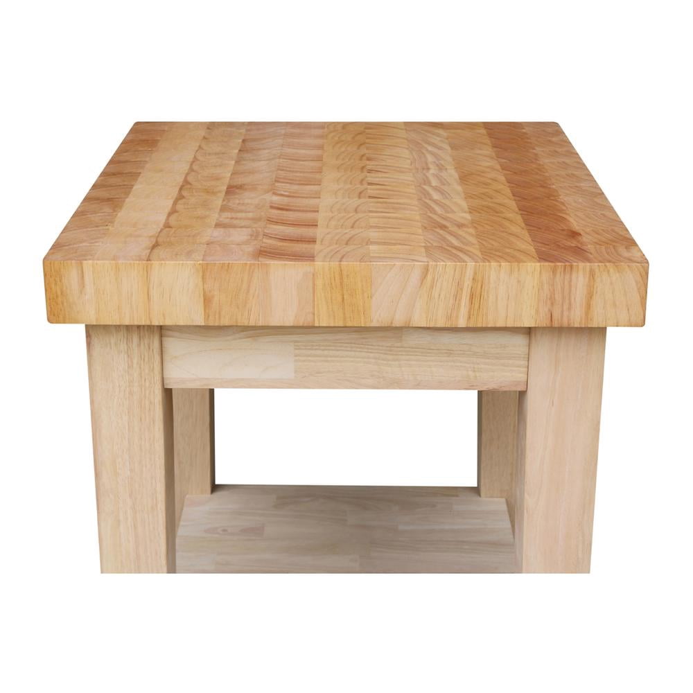 Solid Wood Kitchen Island Unfinished