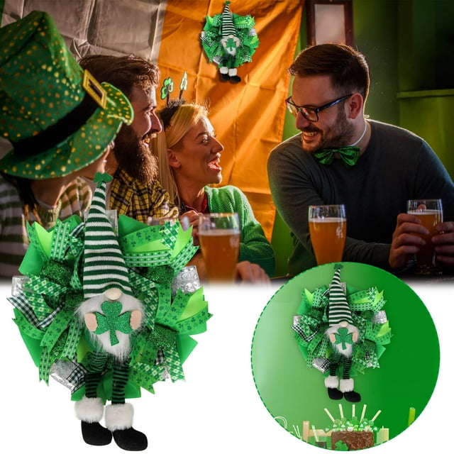 Couronne de Lutin de la Saint-Patrick Trèfles Ruban de Lutin Très Résistant aux Intempéries