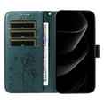 thumbnail image 4 of for iPhone 13 Pattern Wallet Flip Case, Premium PU Leather Card Slots Full Body Protection Wrist Strap Kickstand Non-Slip Shockproof Magnetic Phone Case for iPhone 13, Darkgreen, 4 of 6