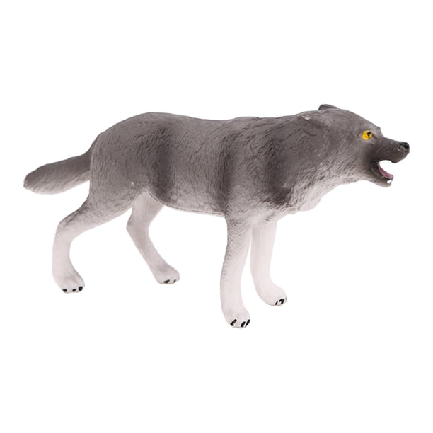 s miniatura sin BPA para cumpleaños gris SM SunniMix Figuras de lobo