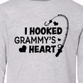 thumbnail image 4 of Inktastic I Hooked Grammy's Heart with Fishing Rod Long Sleeve Youth T-Shirt, 4 of 5