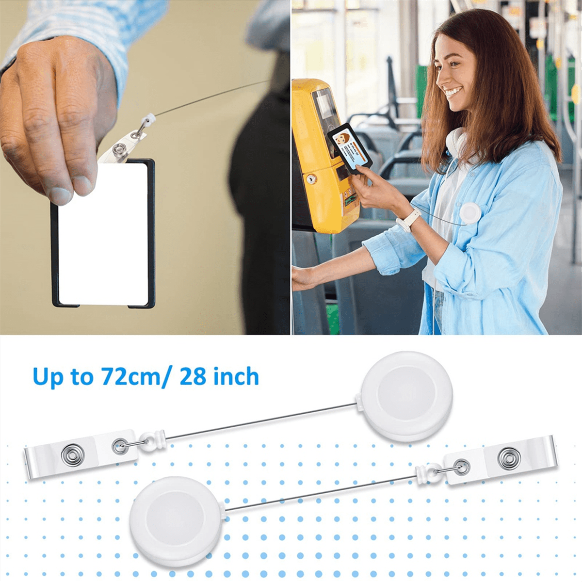 100 PCS Retractable Badge Reel Clips ID Card Holder Reel,C