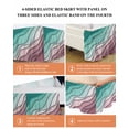 thumbnail image 6 of Green Ombre Wrap Around Bed Skirts for California King Bed 16" Drop,Bed Skirt with Adjustable Elastic Belt Dust Ruffle Bed Valance for Bedroom Modern Geometric Abstract Dark Red Cream Bed Frame Cover, 6 of 7