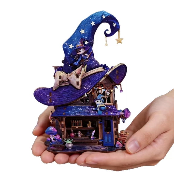 Magic House 3D Wooden Puzzle DIY Assembly Model, 1 Set, Kids Educational Toy