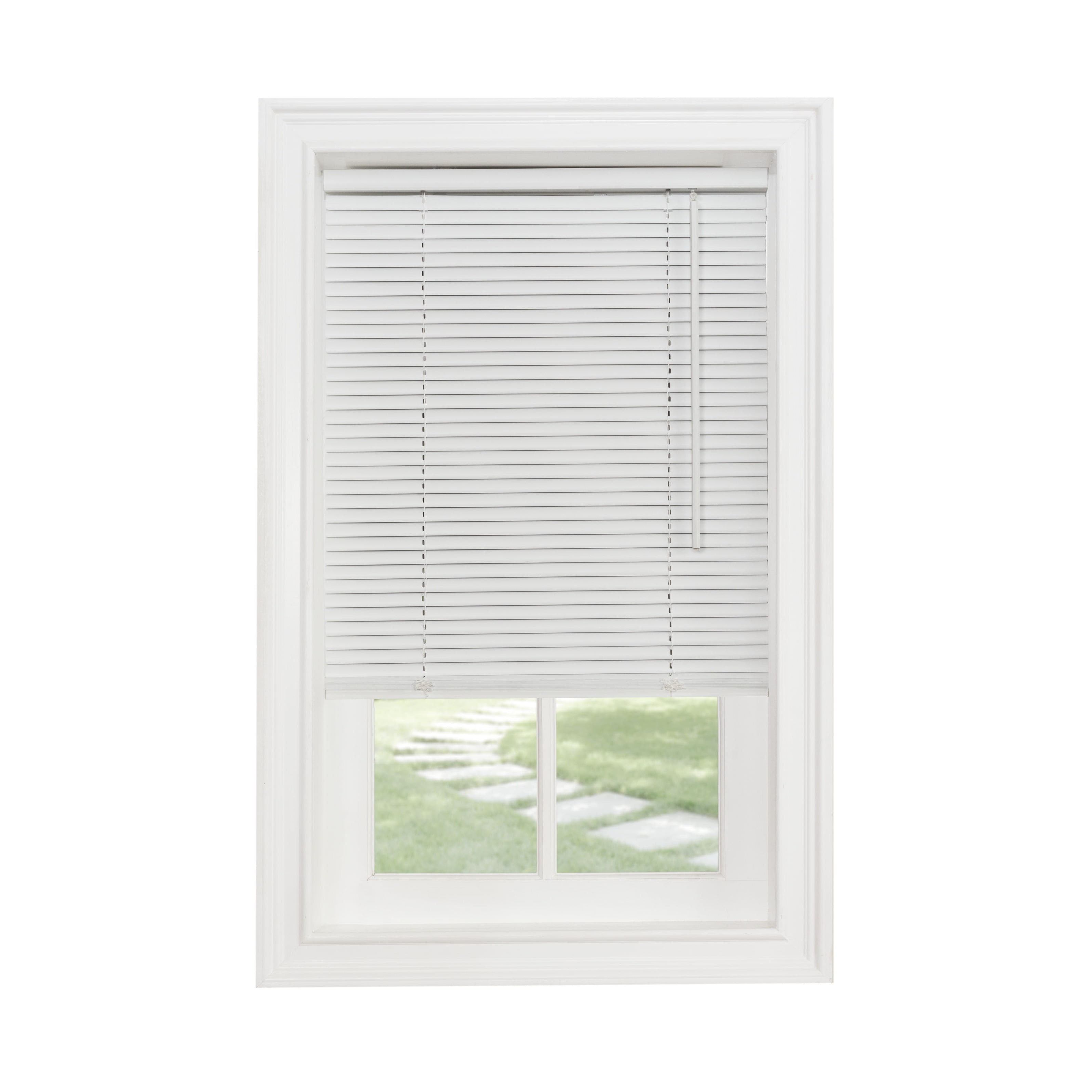 28x48 in White Aluminum Mini Blind Cordless Room Darkening Privacy Window Shade 