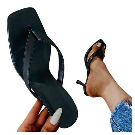 

BRISEZZS Flat Sandals for Women- Roman Open Toe Casual Beach Sandals Flip-Flops Open Toe Summer Sandals #756 Black