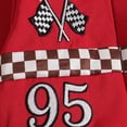 thumbnail image 6 of Xyant Baby Boy Girl Race Car Outfit Number Checkered Mandarin Collar Long Sleeve Zipper Romper One Piece Jumpsuit Fall Winter Clothes (Red,9-12 Months), 6 of 6