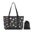 thumbnail image 7 of FORMRS Canvas Laptop Tote Bag for Women with 15.6" Computer Compartments Shoulder Handbag, Orange Checkered Pattern, 7 of 7