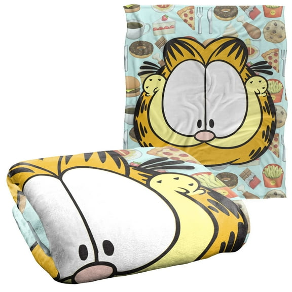 Garfield Blanket, 50'x60', Cat Food Silky Touch Sherpa Back Super Soft Throw