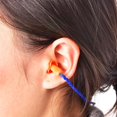 thumbnail image 4 of Tapones para los oídos con cordón de color azul, 20 pares, reutilizables, de silicona, con cuerda, con cancelación de ruido, para dormir y protección auditiva, 4 of 5