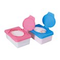 thumbnail image 4 of SkyAuks Baby Wipes Dispenser with Lids for Napkin Nappy Paper Tissues Towel, Wipes Container Holder Portable Reusable Flushable Bathroom Storage Case Box to Keep Wipe Fresh (Blue/Pink), 4 of 7