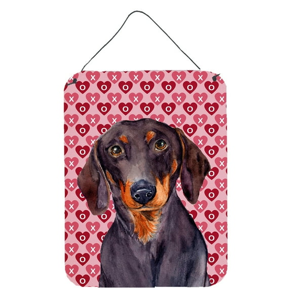 Carolines Treasures LH9133DS1216 Dachshund Hearts Love and Valentines Day Portrait Wall or Door Hanging Prints 12WX16H