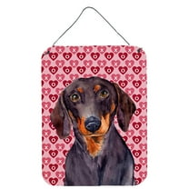 Carolines Treasures LH9133DS1216 Dachshund Hearts Love and Valentines Day Portrait Wall or Door Hanging Prints 12WX16H