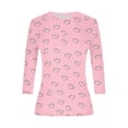 thumbnail image 7 of Ounisa Shirts for Women 3/4 Sleeve Plus Size Tops Loose Crew Neck T Shirts Casual Short Tight Elastic Summer Printed Tops, 7 of 7
