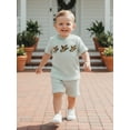 thumbnail image 4 of BemeyourBBs Toddler Baby Boys Duck Outfits Infant Baby Boy Summer Clothes Cute Mallard Embroidery Short Sleeve T-Shirts Elastic Waist Shorts 2Pcs Clothing Set, 4 of 9