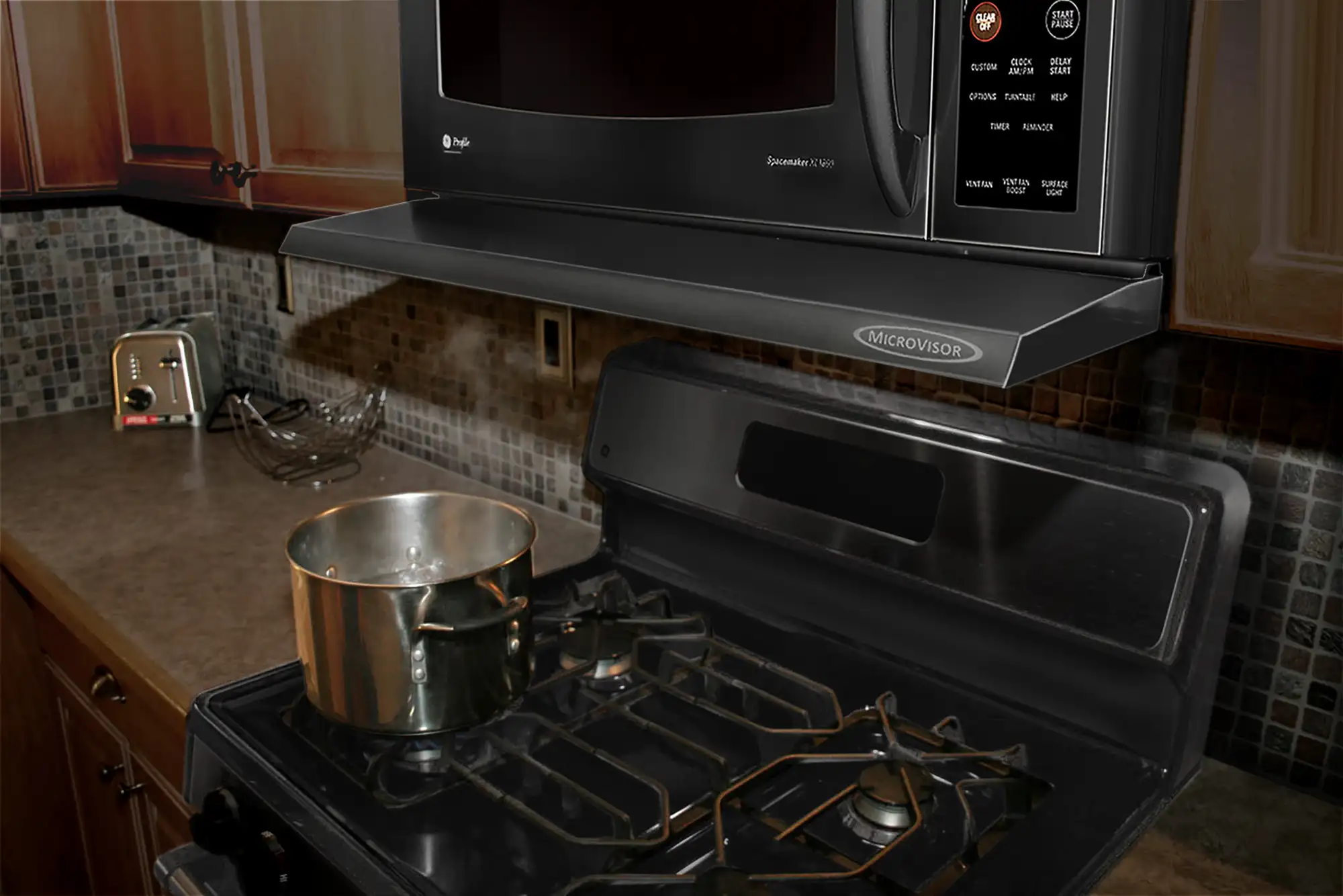 MICROVISOR Removable Extension Hood Standard Size Black Stainless