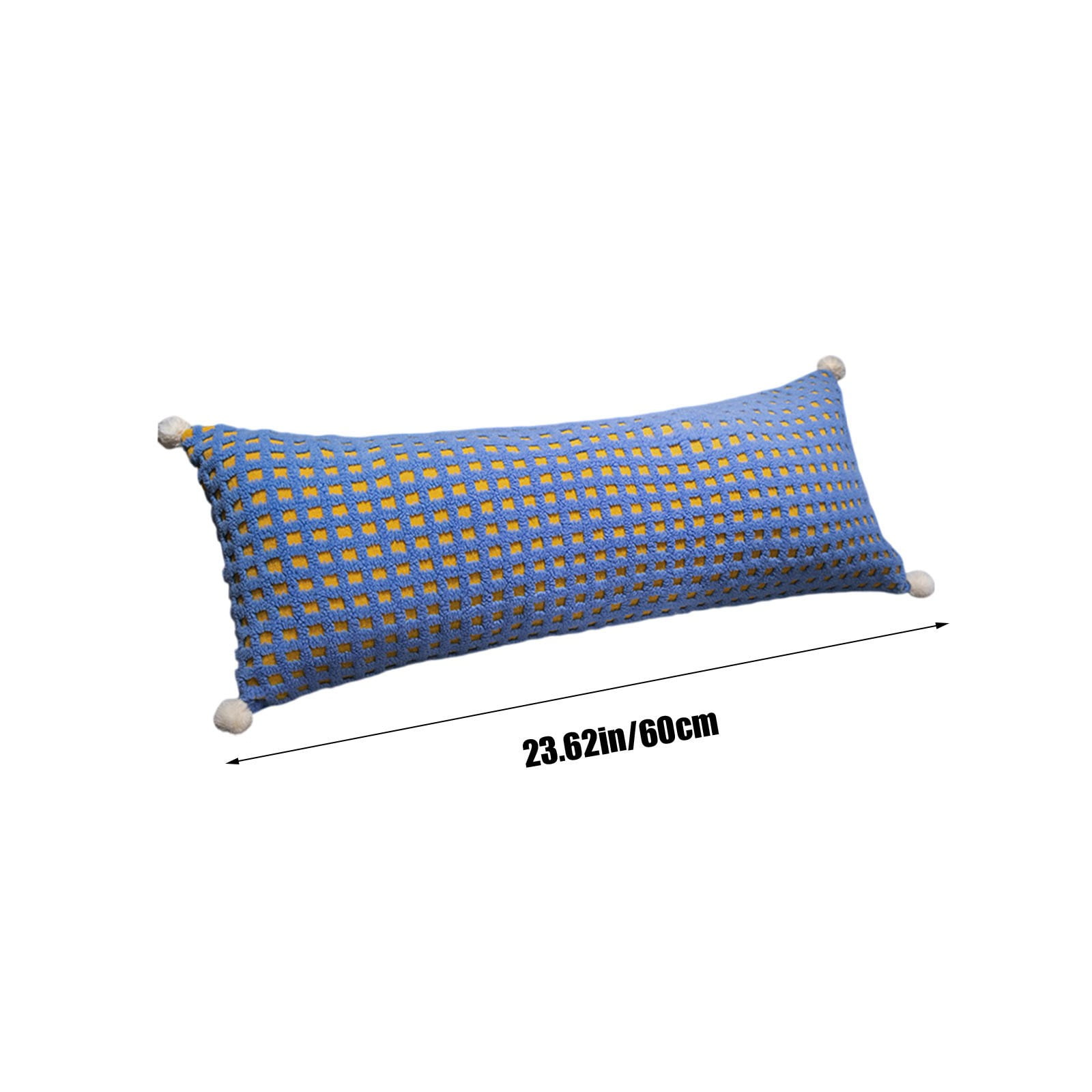 Coollooc Bed Pillow Long Round Body Pillow for Adults with Removable Velvet Cover Decorative Pillow Long Sofa/Couch Pillow Support Pillow for Neck Leg Bed Pillow(Blue)