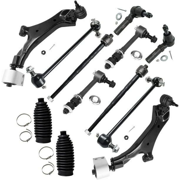 Detroit Axle Front Lower Control Arms Inner & Outer Tie Rods + Rear