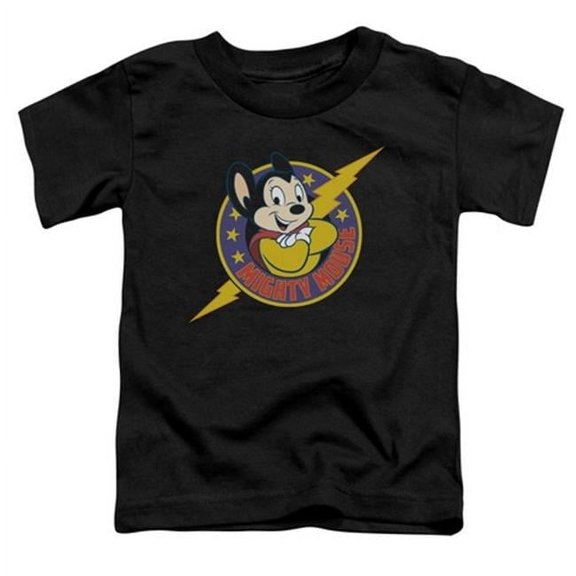 Trevco Mighty Mouse-Mighty Hero - Short Sleeve Toddler Tee - Black- Medium 3T