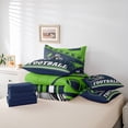 thumbnail image 6 of jejeloiu Rugby Ball Games 7-Piece Bedding Comforter Set,Green Deepblue King Bedding Sets For Kids Reversible, 6 of 8