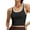 Black, variant on Women's Crop Tank Top with Built in Bra Summer Soft Light Support Sleeveless Basic Tops