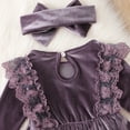 thumbnail image 6 of IDOPIP Toddler Girl Vintage Velvet Dress Wedding Christmas Party Dress Long Sleeve Fall Winter Clothes, 6 of 7