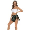 thumbnail image 2 of HDE Women's Sequin Tassel Fringe Skirt Fur Trim Hip Scarf Black XS-S, 2 of 7