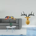 thumbnail image 2 of 2 Pieces Walking Leopard Figurine Deer Head Wall Sculpture Animal Craft Resin Unique Home Decoration, 2 of 8
