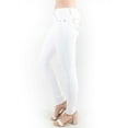 thumbnail image 5 of LA Idol Women's Rhinestone Mid Rise Bootcut Stretchy Denim Jeans Pants ( La Idol Bootcut White 5168BT ), 5 of 7