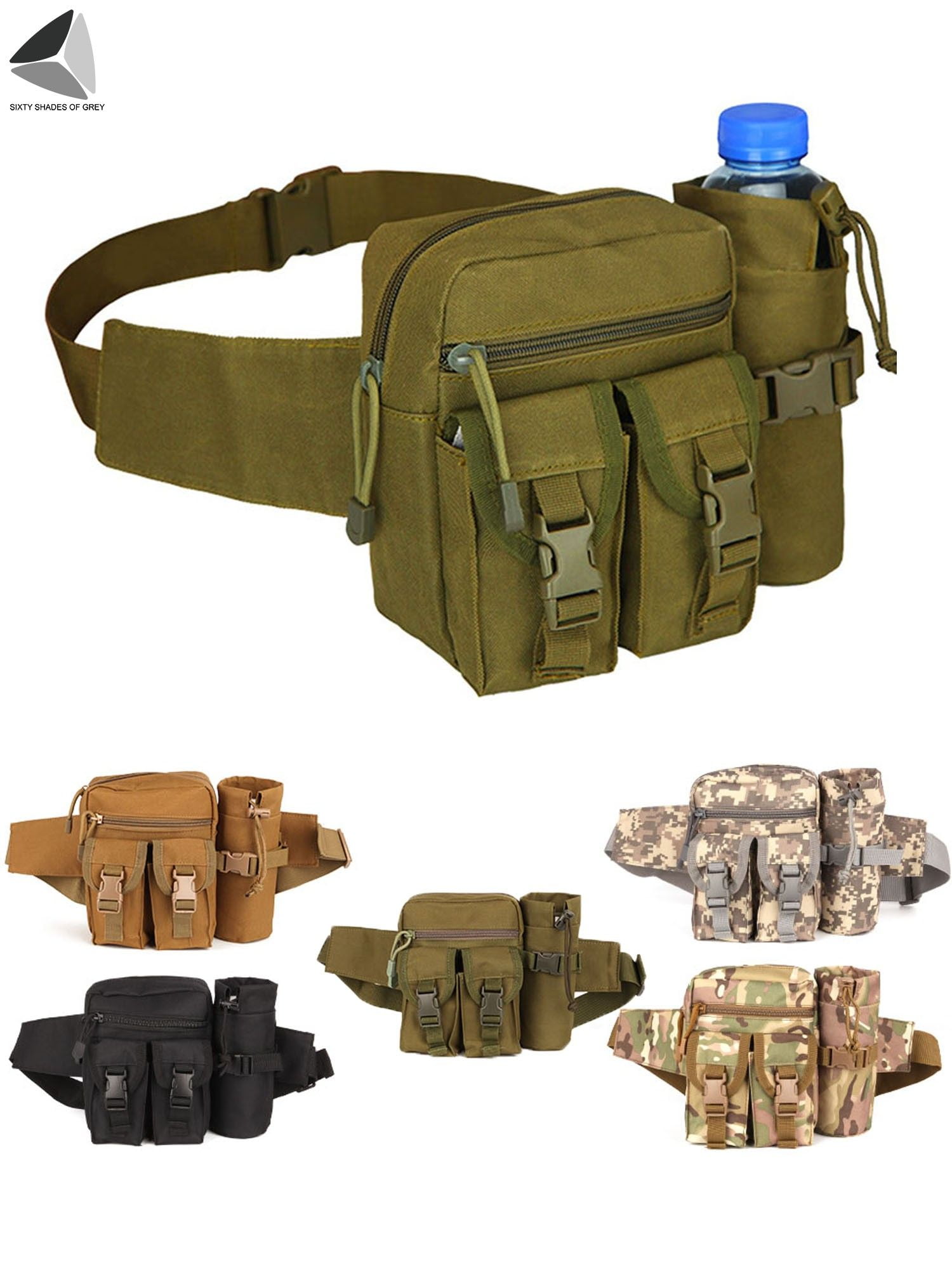 Sixtyshades Tactical Waist Bag Waterproof Military Fanny Pack With ...