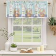 thumbnail image 2 of 2 Pack Valances for Window, Happy Easter Short Curtains for Kitchen Bedroom Living Room, Cute Bunny Colorful Eggs Spring Flowers Blue Purple Small Window Treatment Valance Drapes 42 x 12 Inch, 2 of 8
