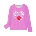 thumbnail image 4 of Odeerbi Teen Girls Fall Winter Basic Layering T-Shirt Cute Print Basic Tees Long Sleeve Shirts Cute Crewneck Tops Dressy Casual Blouses Base Layer Teen Clothes Pink, 4 of 5