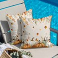 thumbnail image 2 of Throw Pillow Covers, Orange Green Pumpkins Fall Decorative Throw Pillow Covers 20x20 Inch, Thanksgiving Maple Leaf Rustic Square Linen Pillow Cases for Couch/Living Room/Sofa, 2 of 9