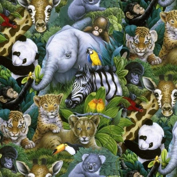 Handmade Sheets or Pillow Cover Jungle Animals