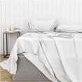 thumbnail image 2 of JERFIT 240 Thread Count Bamboo Cotton Blend Sheets Set - Breathable, Moisture Wicking & Ultra Soft - White Twin Long Bed Sheet, 2 of 6