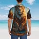 thumbnail image 4 of Balery Prairie Meditating Lion Camisas hawaianas de manga corta para hombre, camisas playeras de corte holgado, camisas de vacaciones con botones,XX-Large, 4 of 7