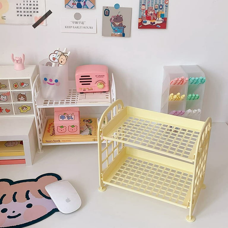 New Small House Creative Storage Box Organizer Cute Office Desktop  Stationery Cosmetics Girls Makeup Storage Boxes Kawaii