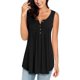 thumbnail image 1 of Blusas de verano sin mangas con cuello en V para mujer, de color sólido, informales, con botones Fokelyi WRHS-31-2, 1 of 5