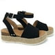 thumbnail image 1 of Sandalias con hebilla y correa en el tobillo con plataforma de cuña para mujer Zapatos de verano, 1 of 3