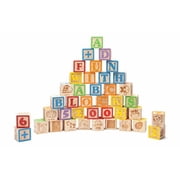 WoodenTracks 40 Jumbo Wooden ABC Blocks Educational Toys for Ages 18