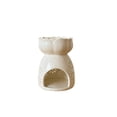thumbnail image 2 of Weloille Elegant White Ceramic Tea Light Candle Holder for Essential Oils, Wax Melts, Incense Aroma Diffuser Home Decor, 2 of 9