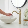 thumbnail image 5 of Single Handle Single Hole Vessel Sink Faucet With 360° Swivel Spout in Brushed Gold, 5 of 14