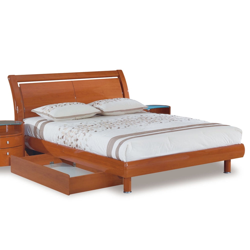 Global Usa Emily Sleigh Bed In Cherry King Walmart Com