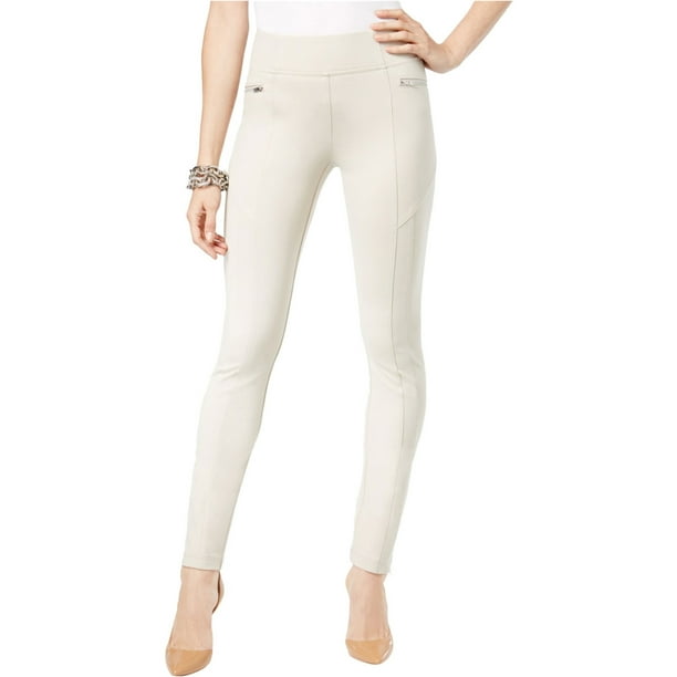 INC Womens Curvy-Fit Casual Leggings, Beige, 14