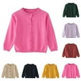 thumbnail image 4 of Cardigan for Girls School Uniform Kids Girls Cardigan Sweater Button Front Long Sleeve Plain Fall Coats Toddler Knit Cardigan Outfits Soft Lightweight, 4 of 4