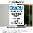 thumbnail image 3 of (2 Pack) Hard Hats Required When Cranes OSHA Notice Sign 12 Inch X 18 Inch Vinyl Label Decal Sticker Weather Resistant, UV Protected for Workplace, Business, and Construction Site, Made, 3 of 7