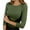 Green, variant on Shadoumai Women's Slim Fit 3/4 Sleeve Ribbed Knit Crew Neck Basic Tee Soft Comfortable Everyday Casual Top Blouse Shirt