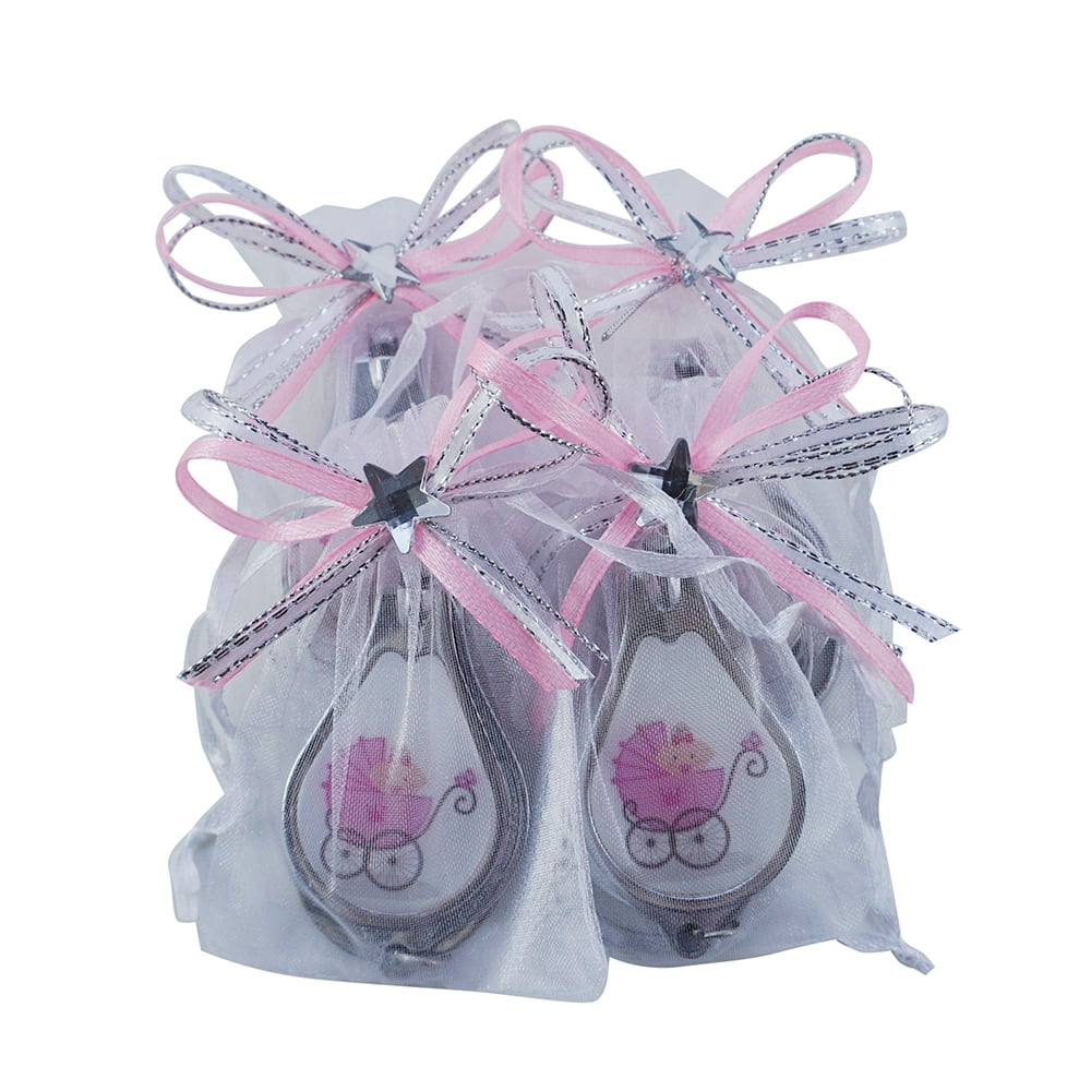 12-Baby Shower Party Favors Keychains Pink Recuerdos De Baby Shower It’s A Girl 
